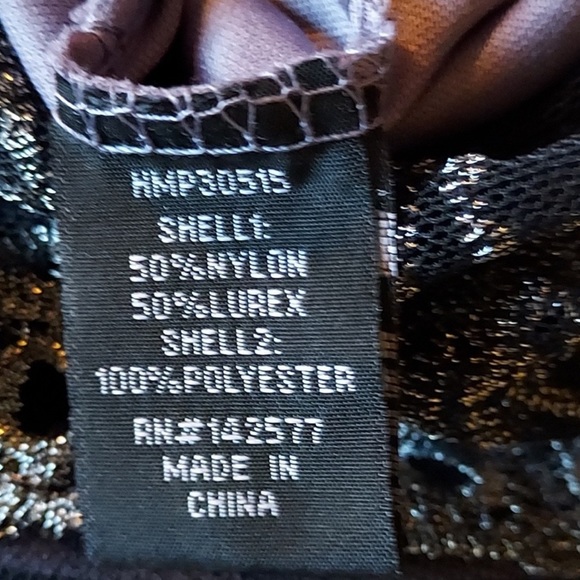 🆕️ Haute Monde Black Romper. Embroidered Lace with Underlining. Nylon/Lurex. NWT - Picture 9 of 11